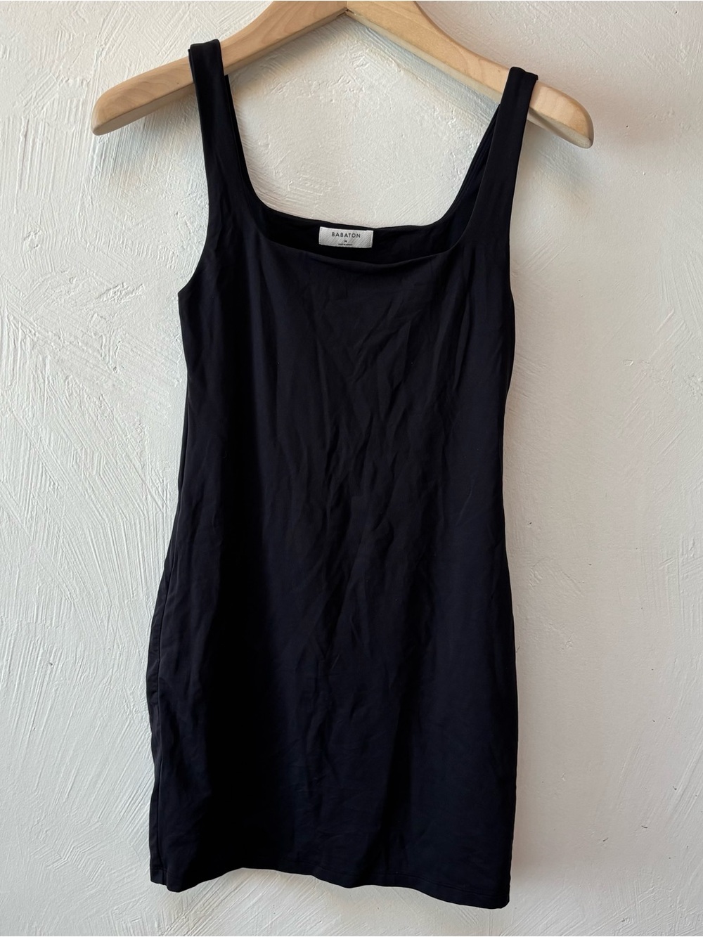 Aritzia Black Scoop Neck Mini Dress